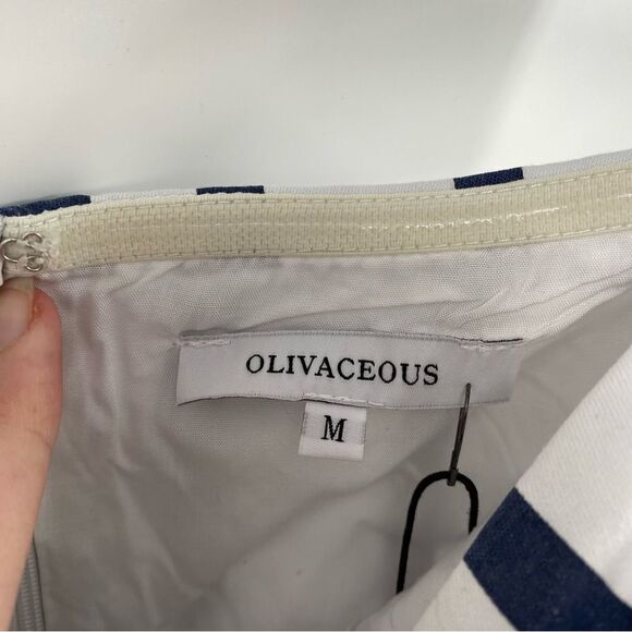 Olivaceous Women’s Striped Strapless Mini Dress size M - Picture 2 of 3